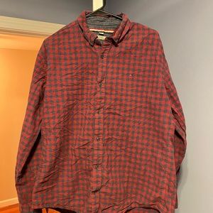 Tommy Hilfiger Checkered Red Dress Shirt
